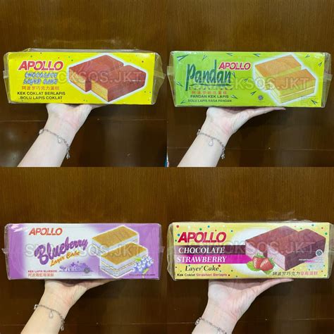 Jual APOLLO LAYER CAKE CHOCOLATE STRAWBERRY PANDAN BLUEBERRY