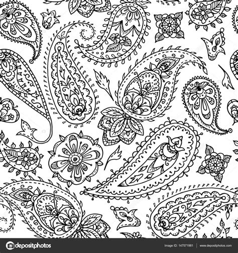 Seamless Indian Floral Paisley Pattern Textile Print Stock Vector