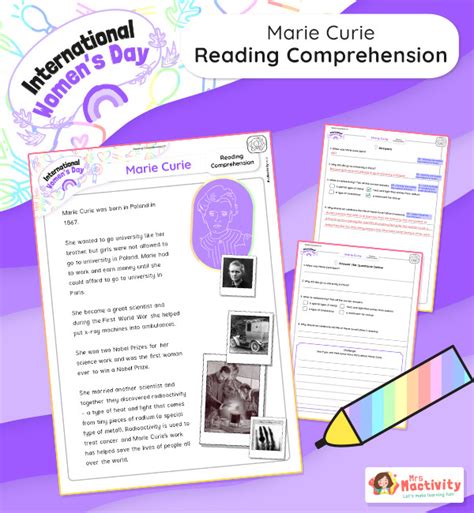 Marie Curie Quick Reading Comprehension International Womens Day