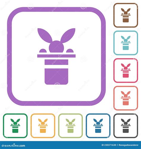 Magische Hoed Met Bunny Head Simpele Iconen Vector Illustratie