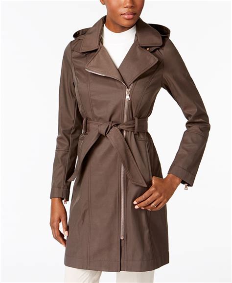 Vince Camuto Hooded Asymmetrical Raincoat Created For Macys Macys