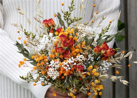 Wildflower Bouquet, Fall Wedding Bouquet, Elopement Bouquet, Dried ...