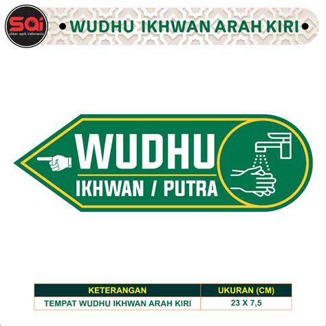 Jual Stiker Vinyl Petunjuk Arah Tempat Wudhu Ikhwan Putra Laki Laki