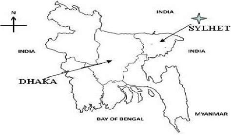 Map Of Bangladesh Indicating The Location Of Sampling Site At Sylhet