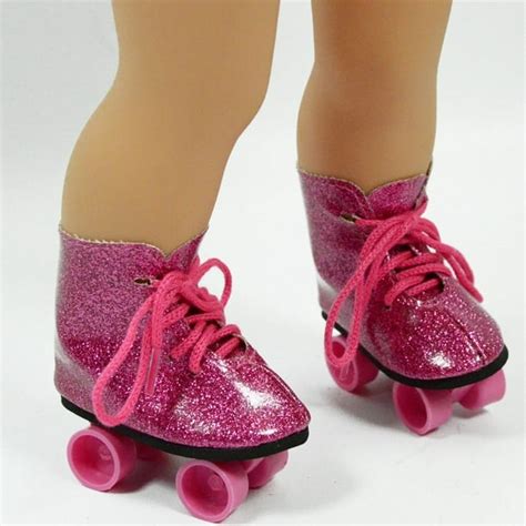 Pink Glitter Roller Skates for 18 Inch Dolls - Walmart.com - Walmart.com