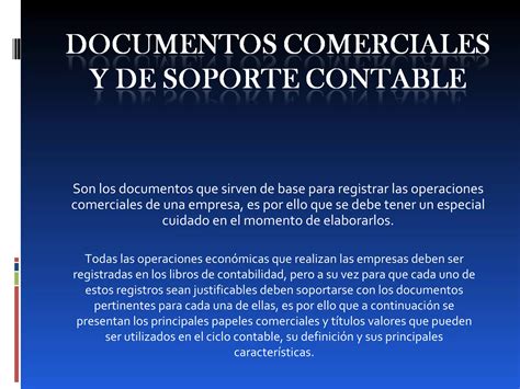 Documentos Comerciales Y De Soporte Contable Ppt