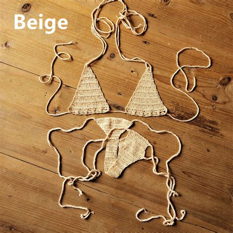 Cotton Color Crochet Micro Swimwear Extreme Mini Sexy Bikini Set Sunbathing Ebay