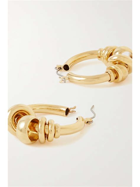 Laura Lombardi Net Sustain Radda Gold Plated Recycled Hoop Earrings