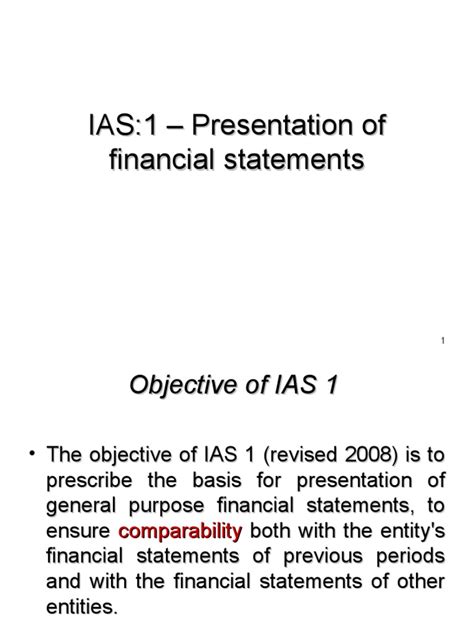 Ias1 Presentation Of Financial Statements Pdf Income Statement