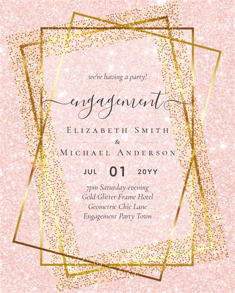 Glitzy Glam Engagement Party Invitations Budget Flyer Zazzle