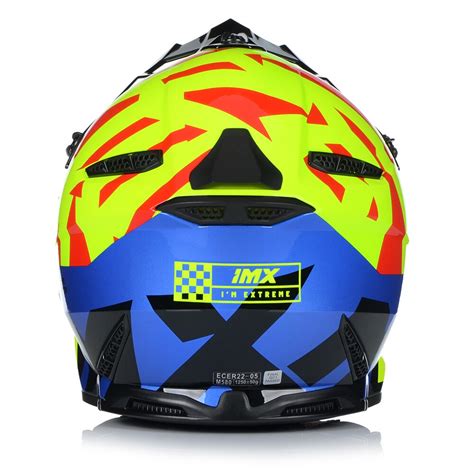 Casca Moto Imx Fmx Enduro Protectie UV Off Road Albastru Galben XL