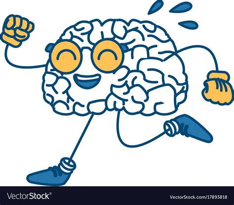 Brain Cartoon Running Royalty Free Vector Image