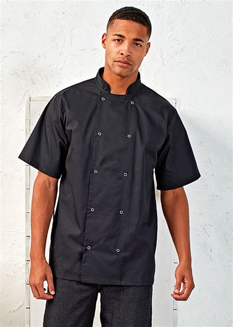 Premier Studded Front Short Sleeve Chefs Jacket Pr