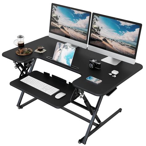 Lubvlook Standing Desk Converter 42 X 24 Inches Height Adjustable Sit