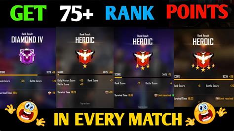 How To Get 75 Rank Score Points In Free Fire Rank Push Tips And