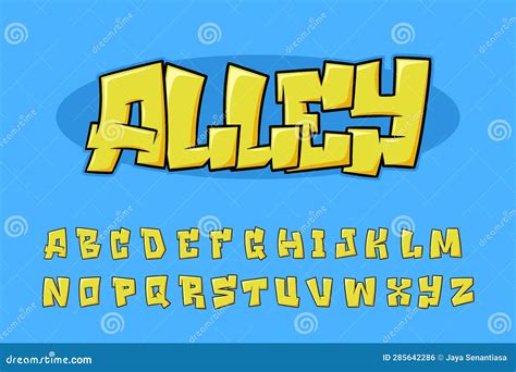 Alphabet Yellow Graffiti Cartoon Vector | CartoonDealer.com #285642286