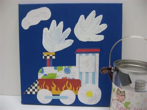 Kool Kitz Handprint Craft Kits Train Wall Art Ooak By Koolkitz 26