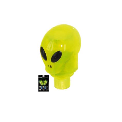 Ventieldop Set 2x Alien Groen Met Led Inclusief Batterijen