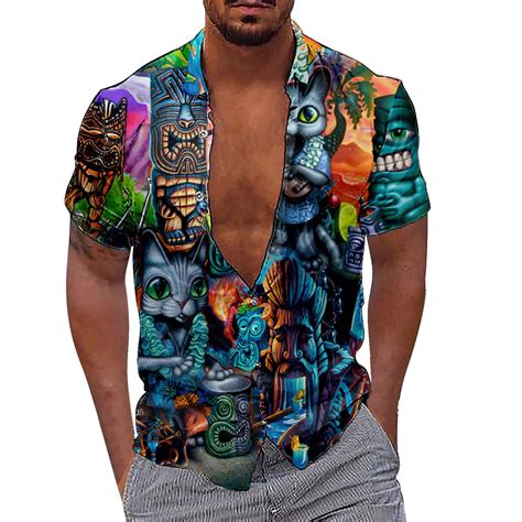 Mens Hawaiian Shirts Comfortable Trendy Wooden Pattern 3d Digital