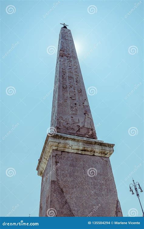 The Obelisk at the Piazza Del Popolo in Rome, Italy. Editorial Stock Image - Image of obelisk ...