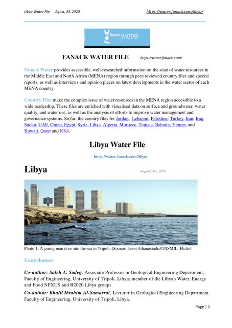 Pdf Fanack Libya Water File