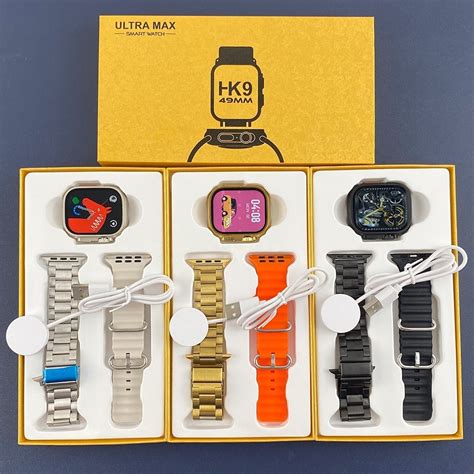 HK9 Ultra Max Gold Smartwatch Bluetooth Talk 9 Series Blood Pressure