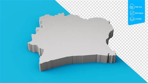 Premium Psd Ivory Coast 3d Map Geography Cartography And Topology Sea