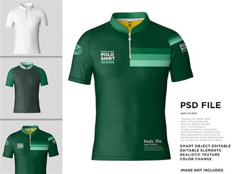 Modelo De Camiseta Polo Curta Decote Em V Psd Premium