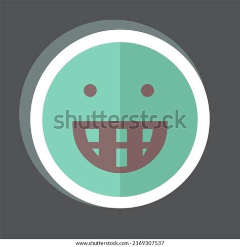 Sticker Emoticon Big Grin Suitable Emoticon Stock Vector Royalty Free