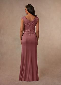 Desert Rose Azazie Calathea A Line Lace Floor Length Dress Azazie