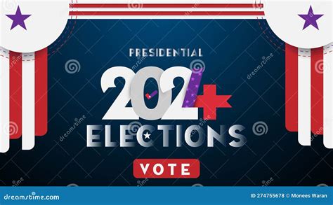 Presidential Elections 2024 For Vote Horizontal Banner Poster Design