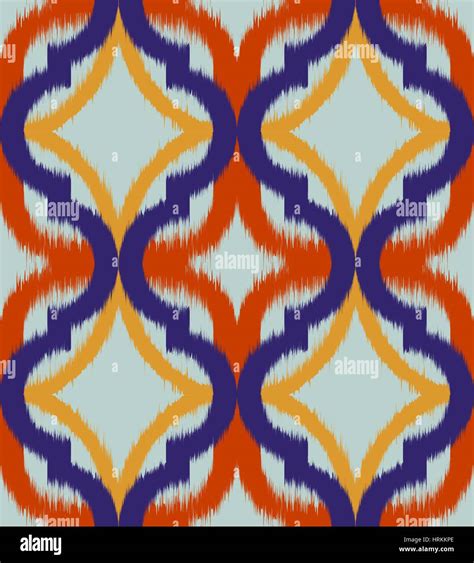 Seamless Ogee Ikat Vector Ethnic Background Traditional Eastern