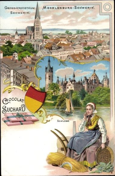 Litho Schwerin In Mecklenburg Schloss Gro Herzogtum Akpool De