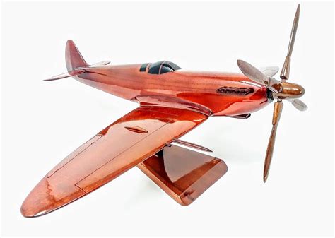 Spitfire Wooden Model Made of Mahogany Wood - Etsy