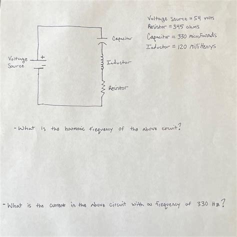 Solved What is the harmonic Frequency of the above circuit? | Chegg.com