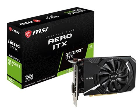 Видеокарта GF GTX 1650 4GB GDDR5 Aero ITX OC MSI (GeForce GTX 1650 AERO ...