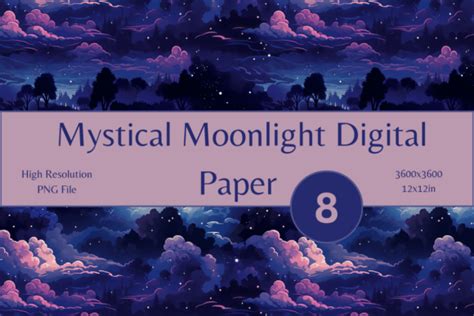 Mystical Moonlight Digital Paper Graphic By Chase Minds Creative