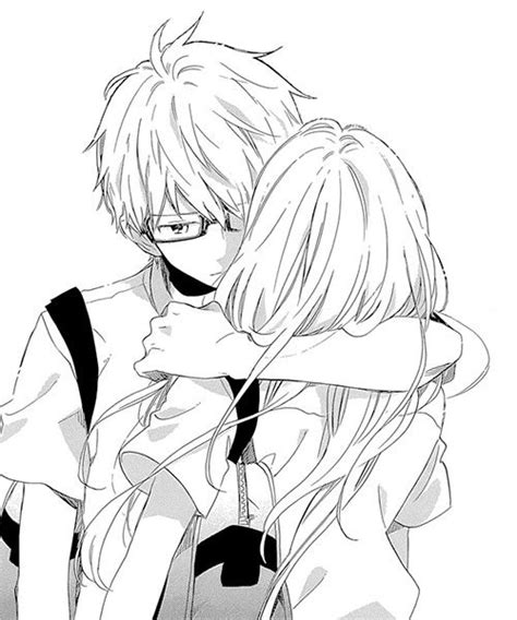 Drawings Gambar Anime Couple Hitam Putih