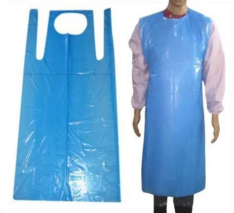 PE Blue For Safety Protection Body PVC Plastic Apron Size Large At