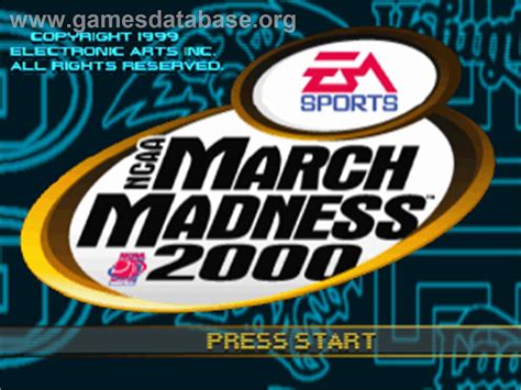 NCAA March Madness 2000 Sony Playstation Artwork Title Screen