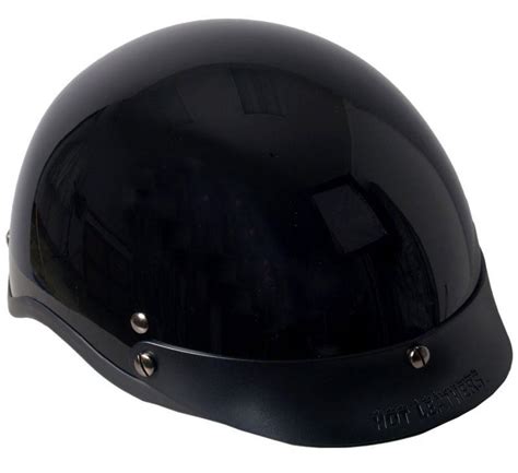 Buy GLOSS BLACK Shorty Half Motorcycle Helmet DOT Approved Glossy Biker ...