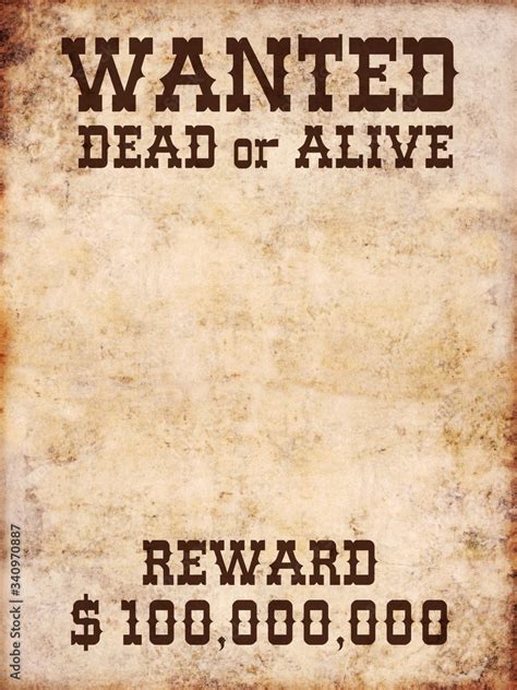 Poster Wanted dead or alive Stock Photo | Adobe Stock