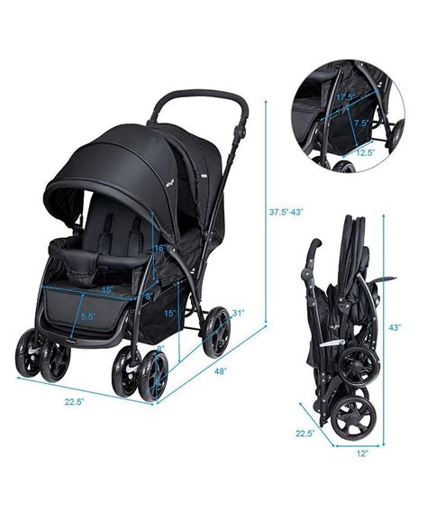 Costway Baby Twin Baby Double Stroller Lightweight Travel Stroller