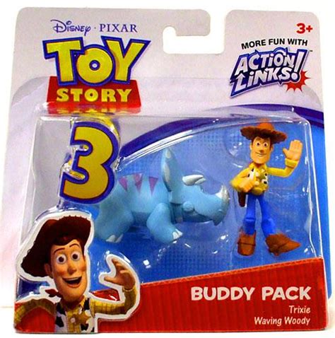 Toy Story 3 Action Links Buddy Pack Trixie Waving Woody Mini Figure 2