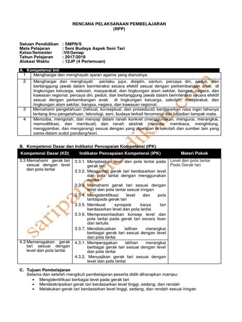 Seni Budaya Kelas 7 Smt 2 Seni Tari Pdf