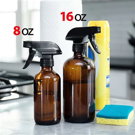 Best 4pcs 250ml Empty Amber Glass Spray Bottle With Trigger Sprayer