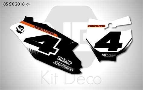 Kit déco fond de plaque numéro KTM SX SXF VIBES Séries 50 65 85 125