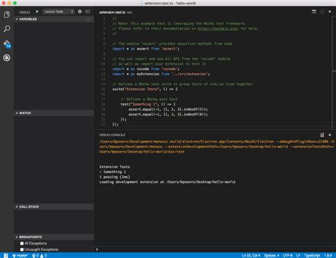 Testing Extensions Vscode Docs