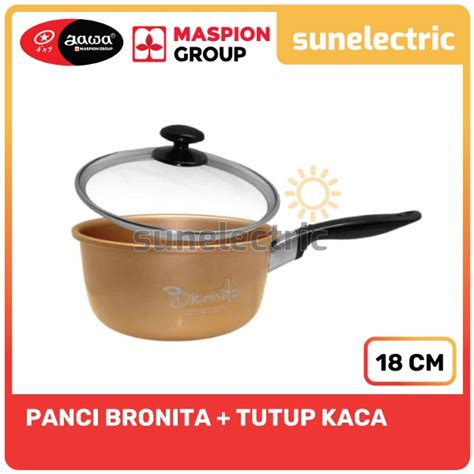 Jual Maspion ALU Panci Bronita Tutup Kaca Glass Cover Panci Susu