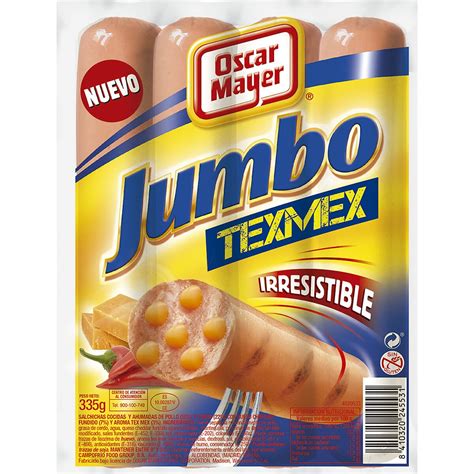 Comprar Jumbo Salchichas Cocidas Y Ahumadas De Cerdo Y Pollo Con Queso